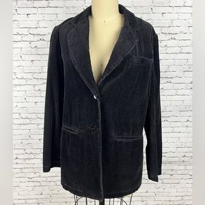 Newport News | black 100% cotton, corduroy elongated jacket size 10